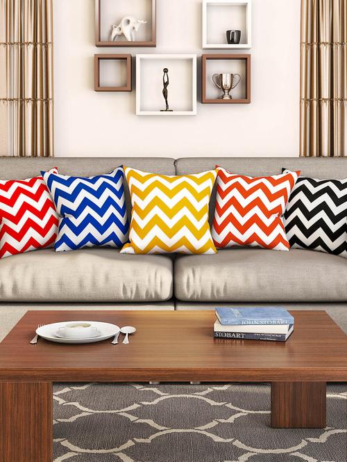 multi colored cotton set of 5 cushion covers - 11697418 - Very Small Image - 1