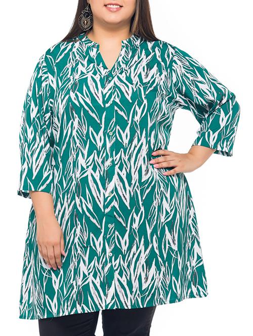 green printed polyester tunic - 11702608 - Very Small Image - 1