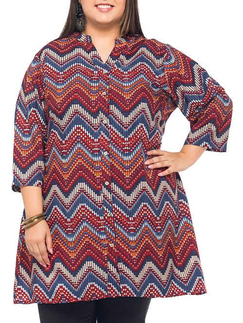 purple printed polyester tunic - 11702632 - Very Small Image - 1