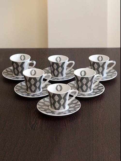 multi-coloured bone china cup saucer set - 1170294 - Very Small Image - 1