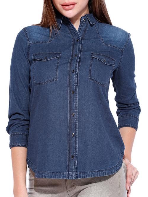 blue denim regular shirt - 11706972 - Very Small Image - 1