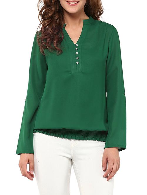 dark green full-sleeved top - 11714714 - Very Small Image - 1
