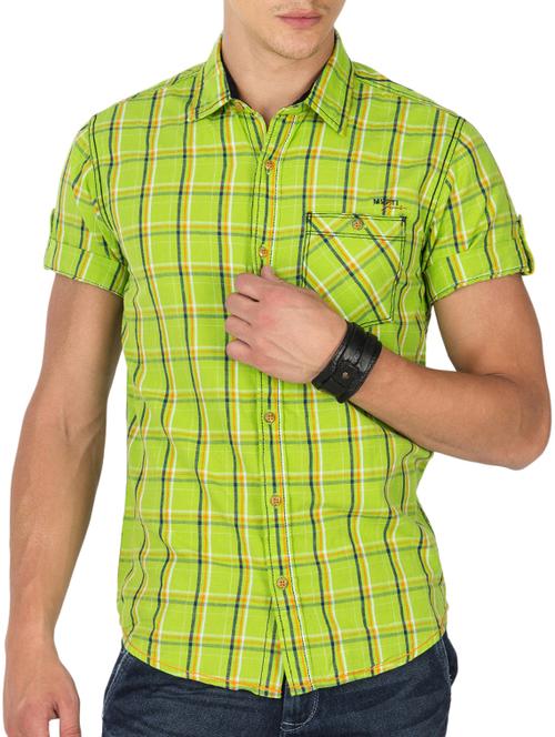 mufti mens lime slim fit mid rise casual shirts - 11715985 - Very Small Image - 1