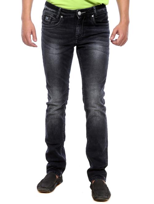 mufti mens black super slim fit mid rise jeans - 11716022 - Very Small Image - 1