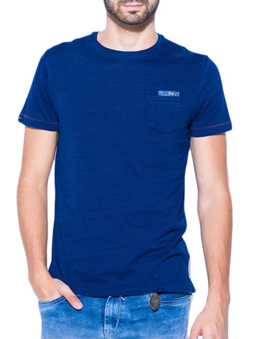 mufti mens indigo slim fit mid rise tshirts - 11716043 - Very Small Image - 1