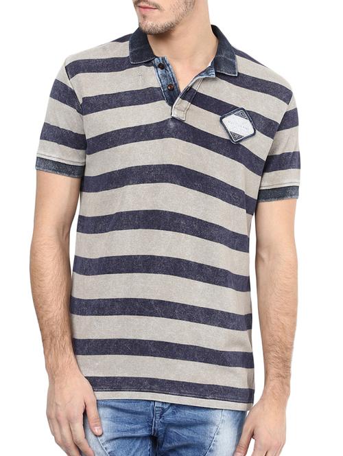 mufti mens khaki slim fit mid rise tshirts - 11716121 - Very Small Image - 1