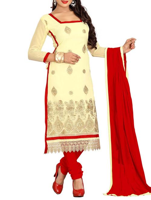yellow georgette dress material - 11716667 - Very Small Image - 1