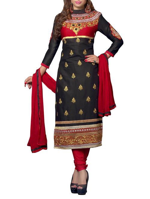 black cotton dress material - 11716788 - Very Small Image - 1