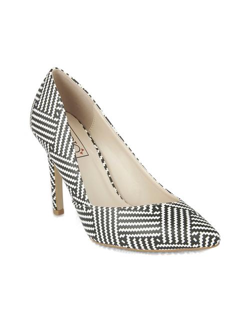 black and white chevron faux leather pumps - 11718150 - Very Small Image - 1