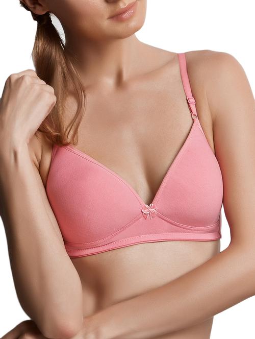 pink cotton tshirt bra - 11720630 - Very Small Image - 1