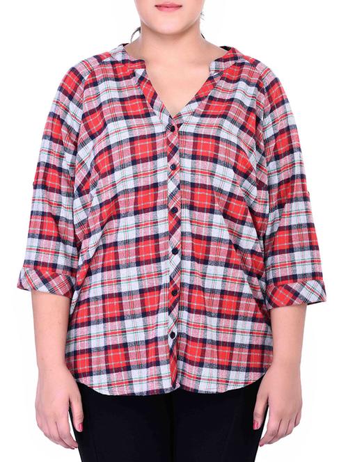 red checkered cotton shirt - 11723355 - Very Small Image - 1