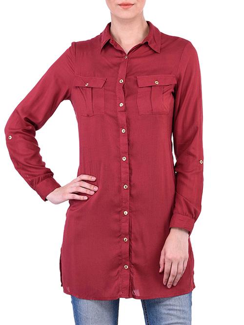red viscose shirt - 11723359 - Very Small Image - 1