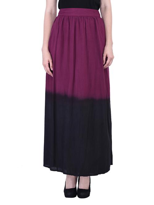 purple viscose maxi skirt - 11723399 - Very Small Image - 1