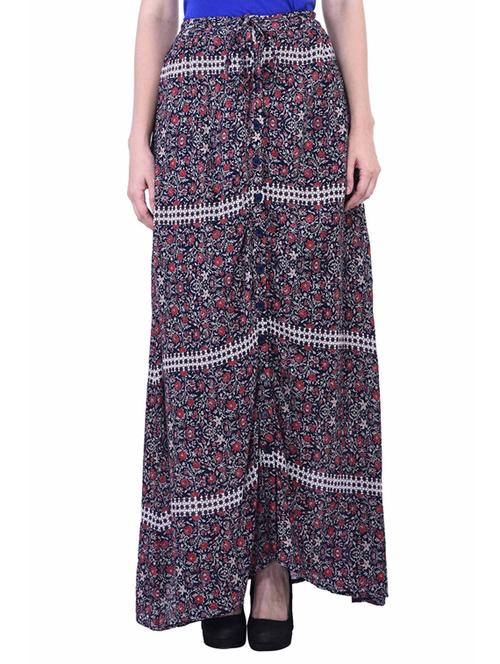 multi colored viscose maxi skirt - 11723401 - Very Small Image - 1