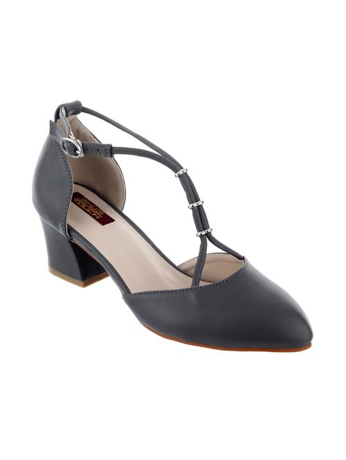 grey leatherette block heel sandal - 11724632 - Very Small Image - 1