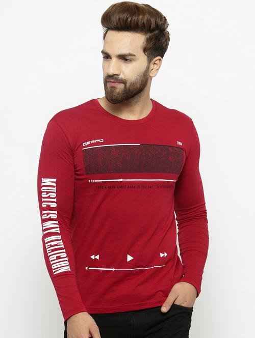 red cotton printed t-shirt - 11725843 - Very Small Image - 1