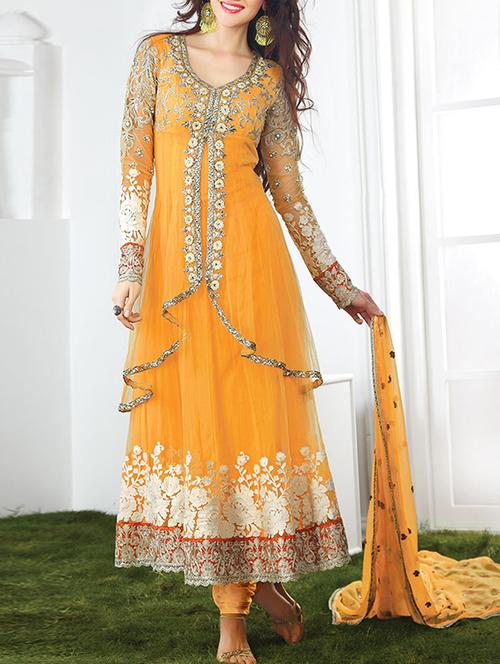 orange net unstitched suit - 11725909 - Very Small Image - 1