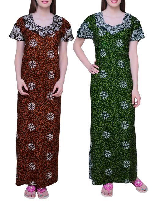 multi colored cotton sleepshirts & nighty - 11727129 - Very Small Image - 1