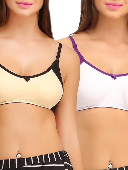 multi colored cotton regular bra - 11728305 - Very Small Image - 1