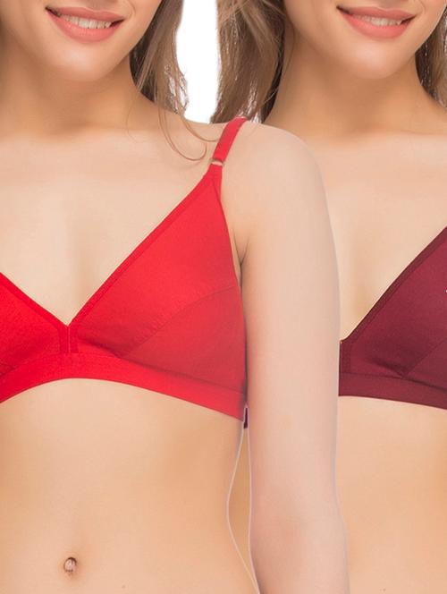 multi colored cotton plunge bra - 11728344 - Very Small Image - 1