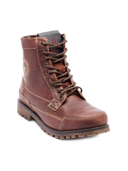 brown leather lace up boot - 11731337 - Very Small Image - 1