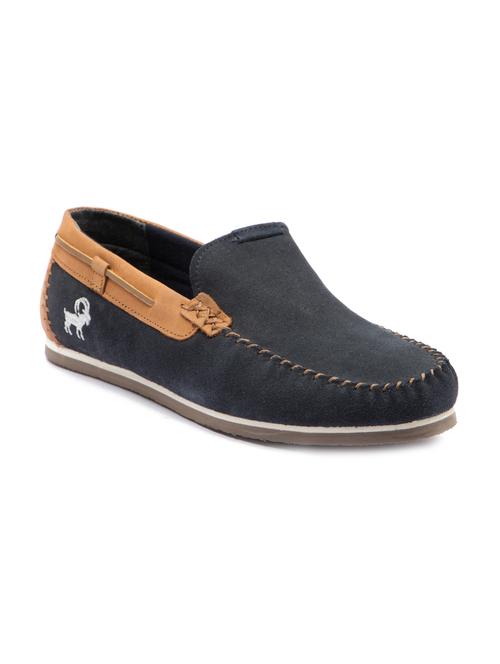 navy leather slip on shoes - 11731351 - Very Small Image - 1