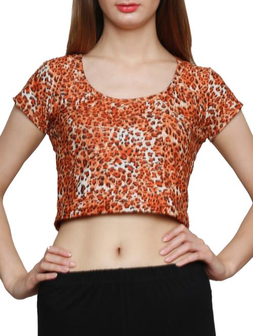 orange cotton jersey crop top - 11731705 - Very Small Image - 1