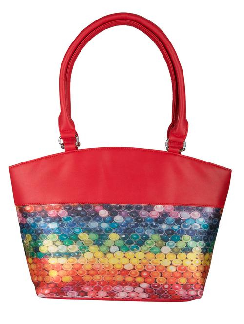 red leatherette printed handbag - 11734931 - Very Small Image - 1