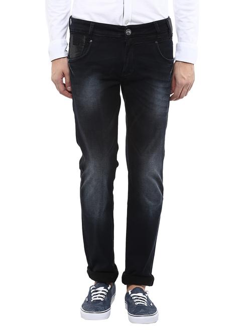 mufti mens black super slim fit mid rise jeans - 11737326 - Very Small Image - 1