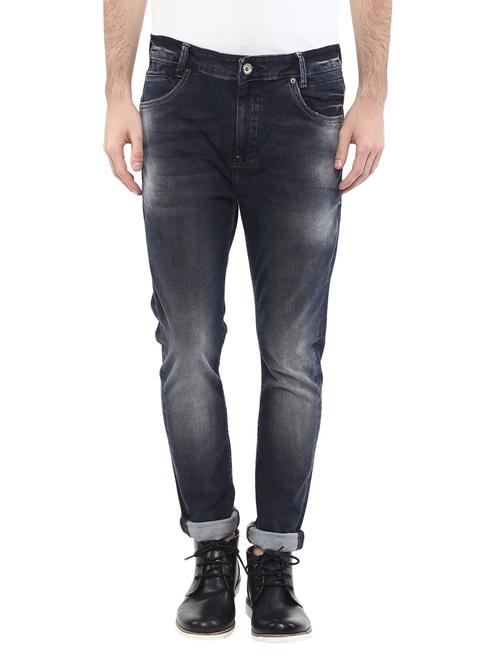 mufti mens black super slim fit mid rise jeans - 11737347 - Very Small Image - 1