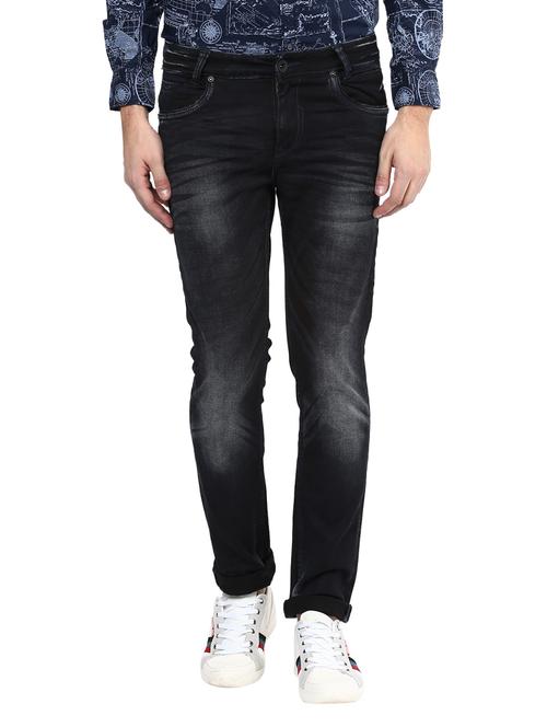 mufti mens black super slim fit mid rise jeans - 11737351 - Very Small Image - 1