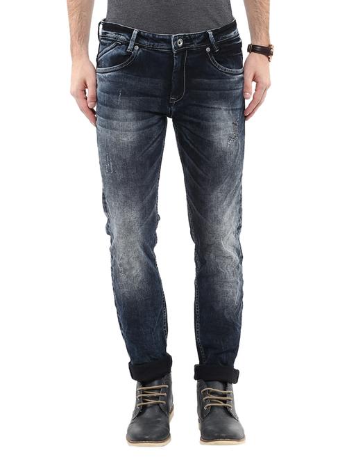 mufti mens black super slim fit mid rise jeans - 11737364 - Very Small Image - 1