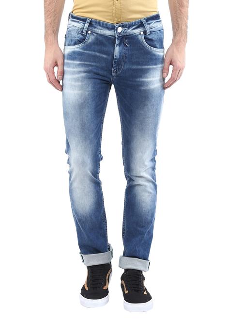 mufti mens mid blue comfort fit mid rise jeans - 11737406 - Very Small Image - 1