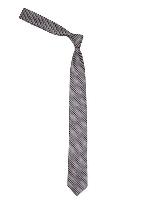 charcoal grey textured microfibre neck tie - 11740187 - Very Small Image - 1