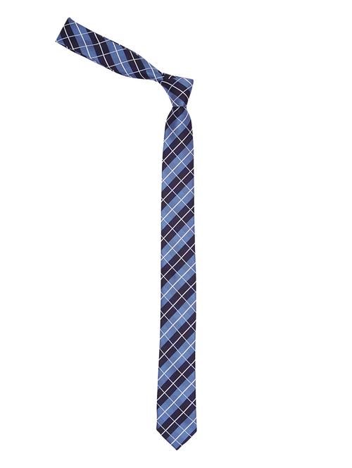 dark blue and light blue printed neck tie - 11740189 - Very Small Image - 1
