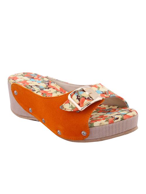orange slip on platform sandal - 11741249 - Very Small Image - 1