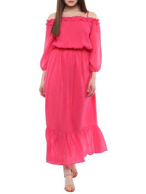 pink georgette dress - 11741499 - Very Small Image - 1