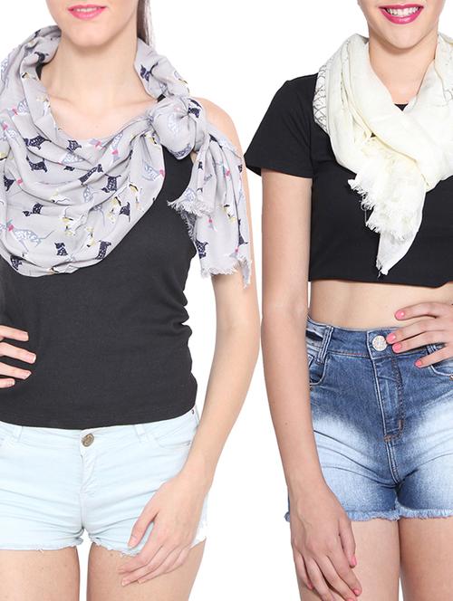 multi colored cotton scarf - 11745891 - Very Small Image - 1