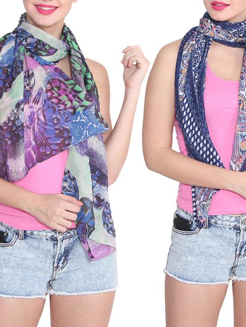 multi colored cotton scarf - 11745911 - Very Small Image - 1