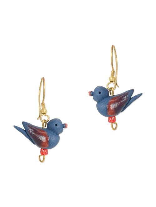 ceramic bird blue earring set - 11747606 - Very Small Image - 1