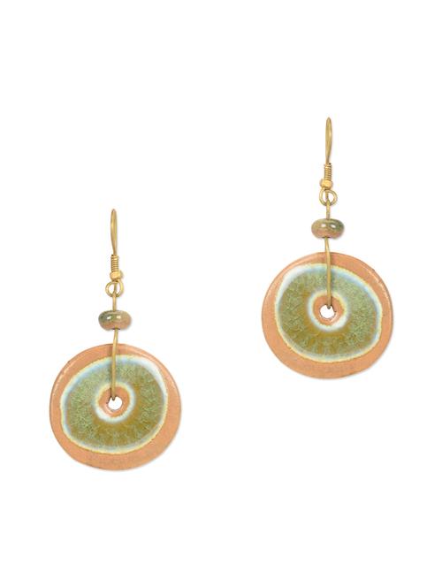 glazed ceramic loop olive earring set - 11747608 - Very Small Image - 1