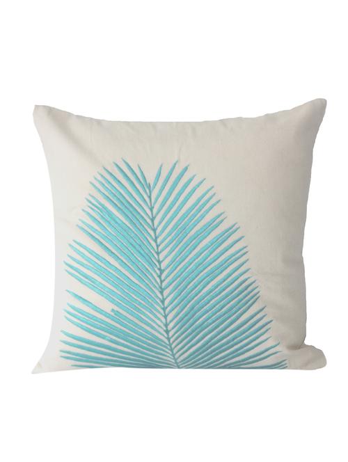 blueberry home cotton fabric blue color cushion cover (40x40 cms) - 11748045 - Very Small Image - 1