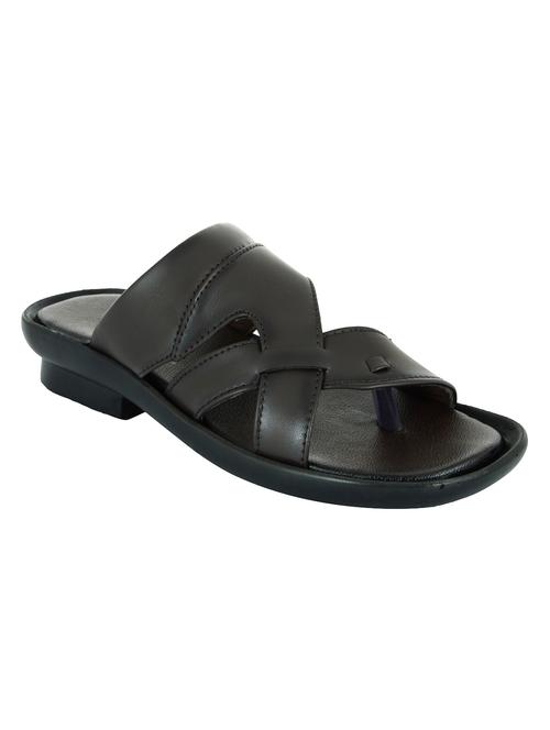solid brown faux leather slipper - 11749398 - Very Small Image - 1