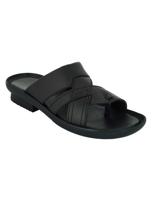 solid black faux leather slipper - 11749417 - Very Small Image - 1