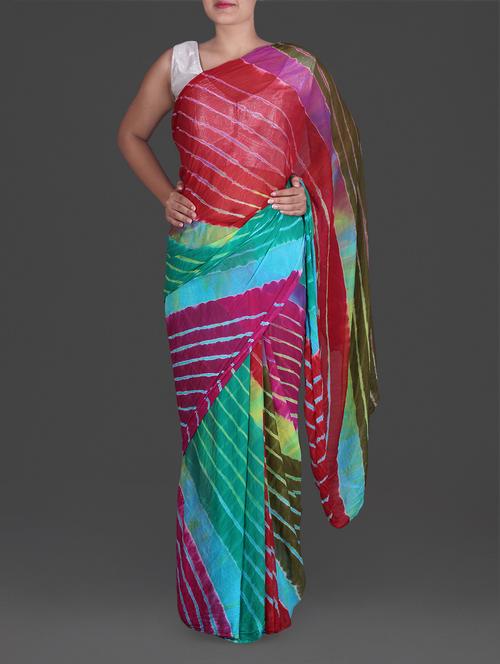leheriya print chiffon saree - 1175275 - Very Small Image - 1