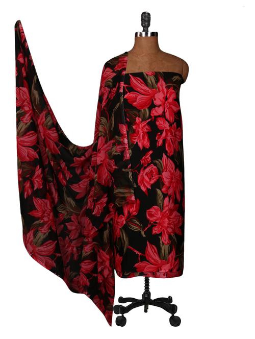 multicolour printed crepe unstitched dress material - 1175463 - Very Small Image - 1