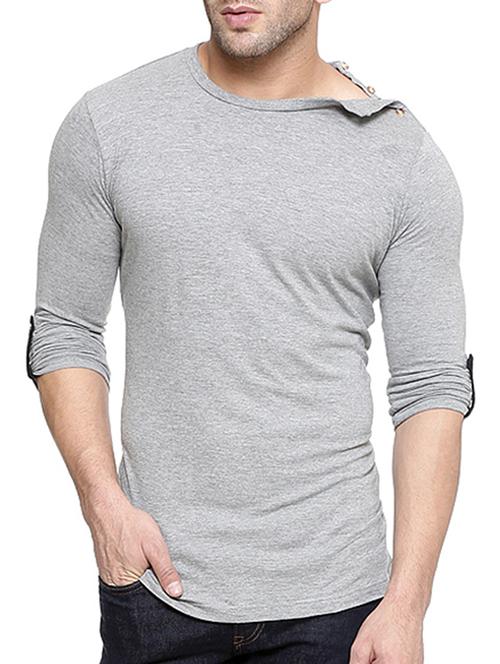 solid grey cotton t-shirt - 11756309 - Very Small Image - 1