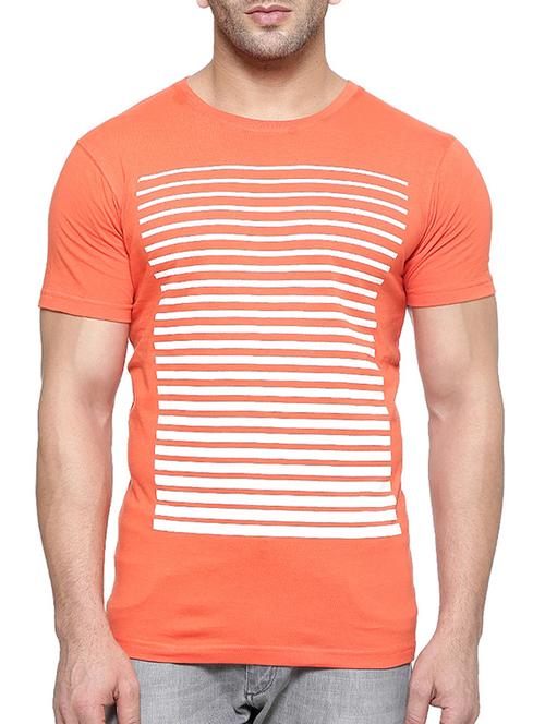 orange cotton striped t-shirt - 11756315 - Very Small Image - 1