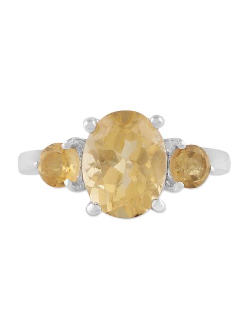 sterling silver citrine studded ring - 11757331 - Very Small Image - 1