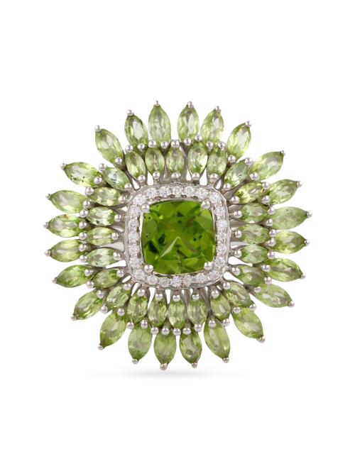 sterling silver peridot and cubic zirconia studded ring - 11757336 - Very Small Image - 1